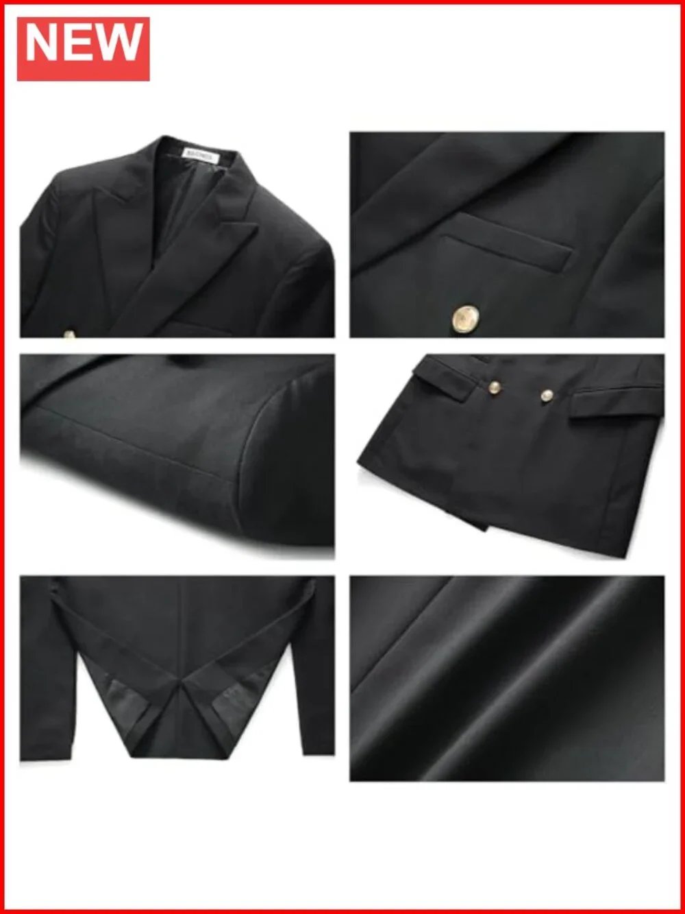 Men's Double Breasted 2 Piece Tuxedo Suit Set Formal Wedding